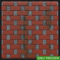 PBR wall bricks dirty preview 0002
